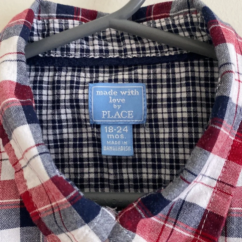 The Children’s Place Boys Madras Button Down Shirt